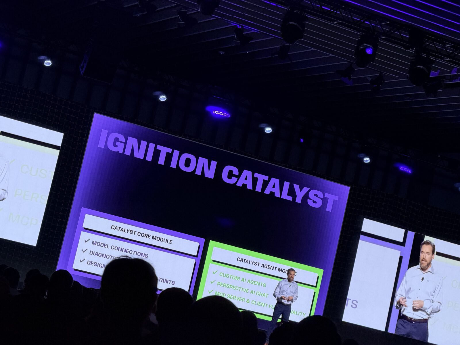 Catalyst Core vs. Catalyst Agent Keynote slide comparing the Catalyst Core module and the Catalyst Agent module