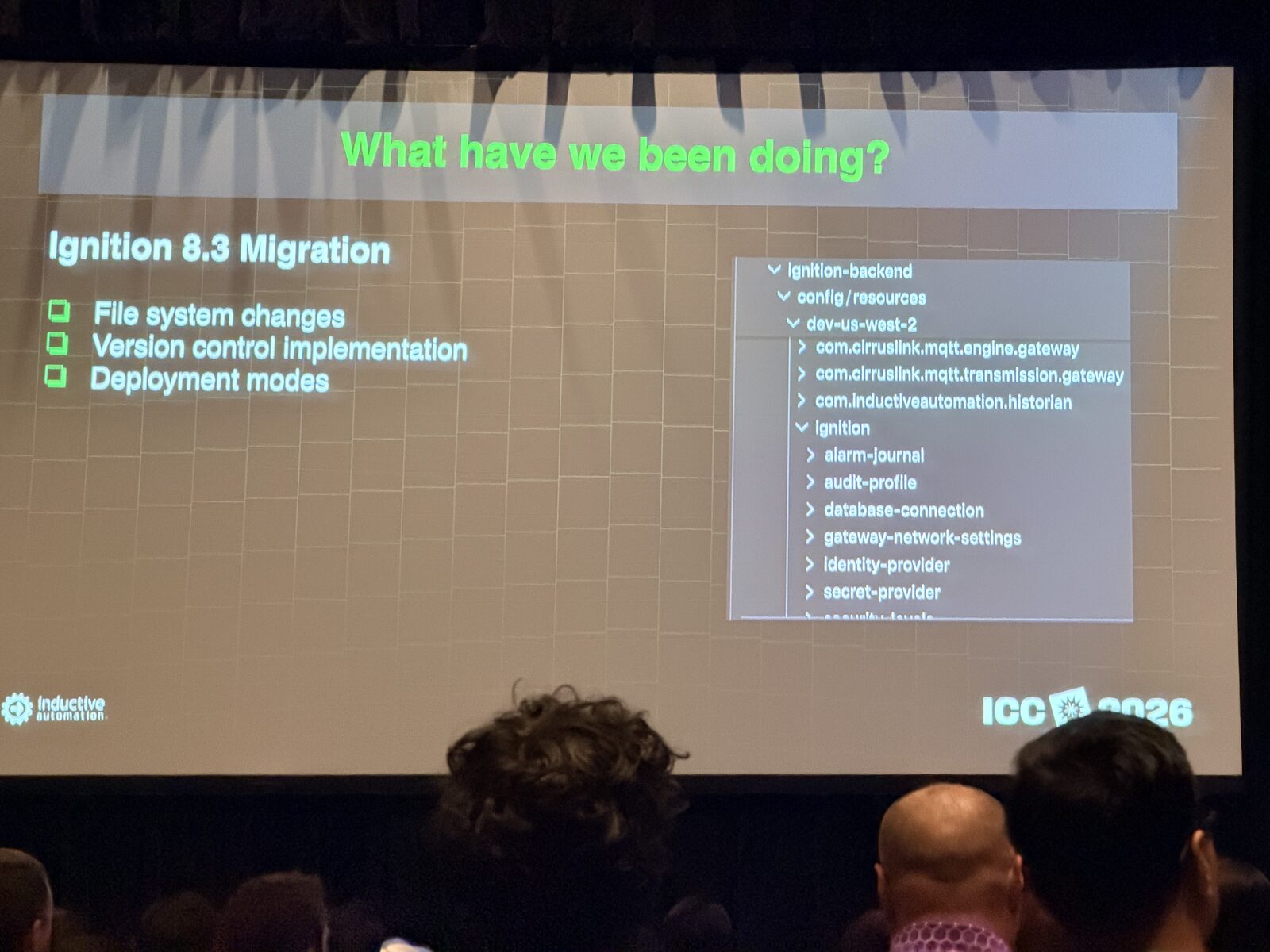 Inductive Automation's Ignition 8.3 migration themes Inductive Automation slide on Ignition 8.3 migration: file system changes, version control, deployment modes